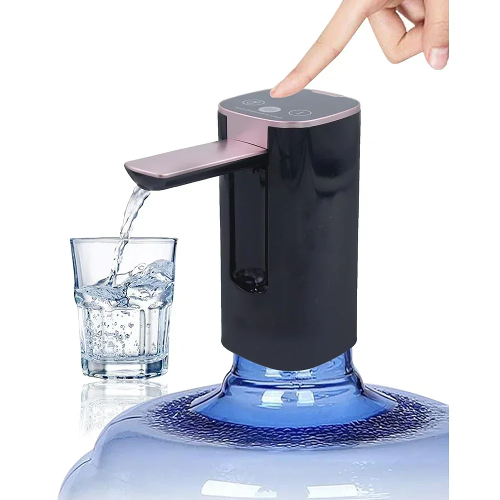 Automatic Electric Water Pump, Fingerprint Unlock Touch Screen Smart Gallon Bottle Drinking, Adjustable Foldable Water Dispenser