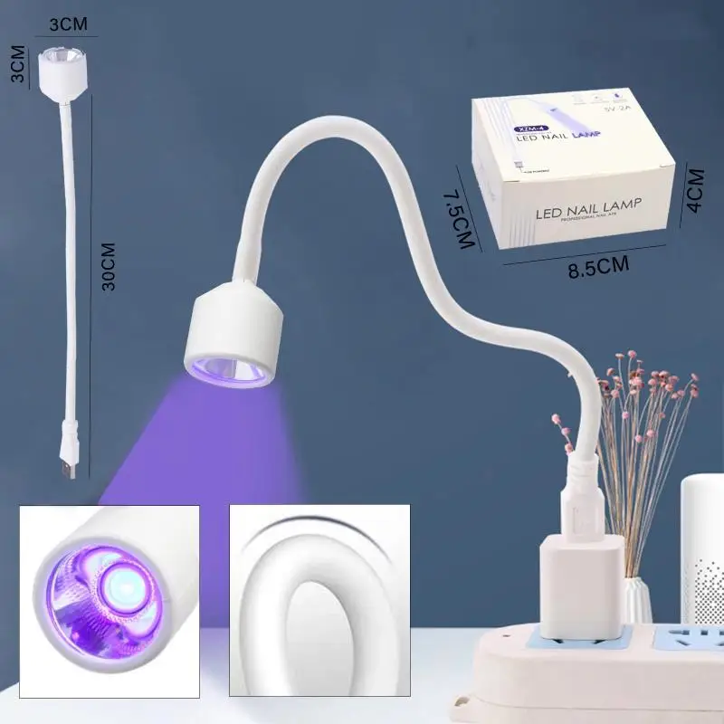 USB Powered LED Nail Lamp With Flexible Gooseneck And Fast Curing Perfect For Home DIY Nail Art Professional Salon Use