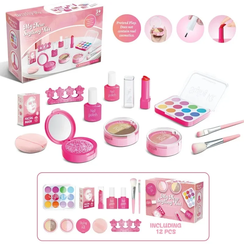 

Children's play house simulation makeup set Toy girl makeup lipstick eyeshadow cannot be applied