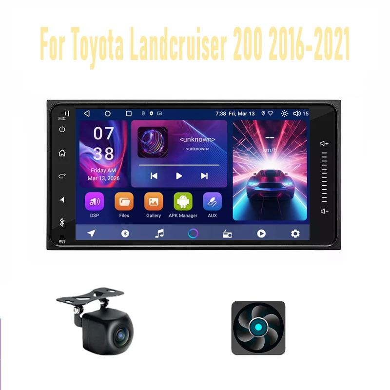 

7"For Toyota Landcruiser 200 2016-2021 Car Stereo Radio CarPlay Android15 Auto Head Unit GPS 4G+WIFI Navi Multimedia Player 64GB