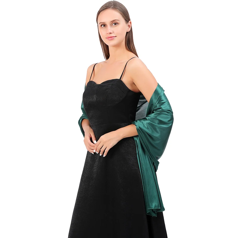 Silky satin shawl women\'s evening dress light long bride elegant beautiful wedding daily life