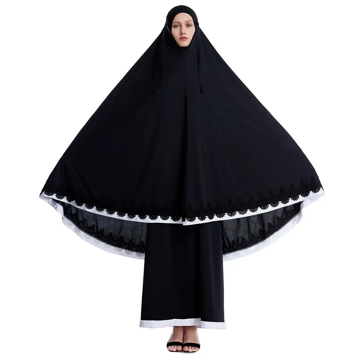 2 pièces vêtement de prière Abaya femmes musulmanes Abayas Hijab Maxi jupe ensemble turquie caftan Burqa Islam Khimar Robes Eid Robes à capuche