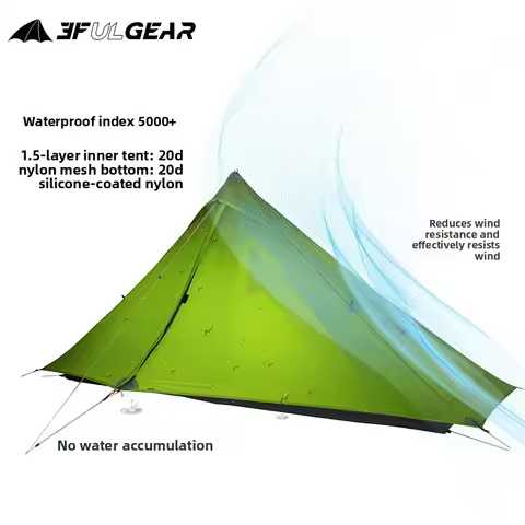 3F UL GEAR LanShan 1 pro Just 690 Grams 1 Person Outdoor Ultralight Camping Tent 3/4 Season 230*80*125CM Two Side Camping Tent