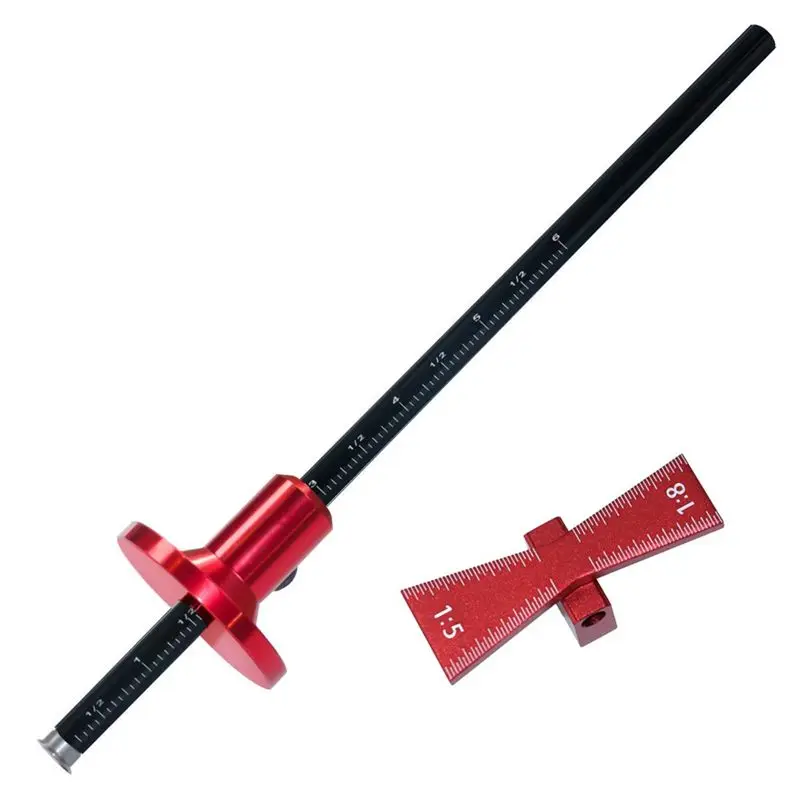 BAAG-Wheel Marking Gauge Dovetail Jig Guide Marker Aluminium Alloy Scribing Tool - Woodworking 1:5 1:8, Inch/Mm Scale Ruler