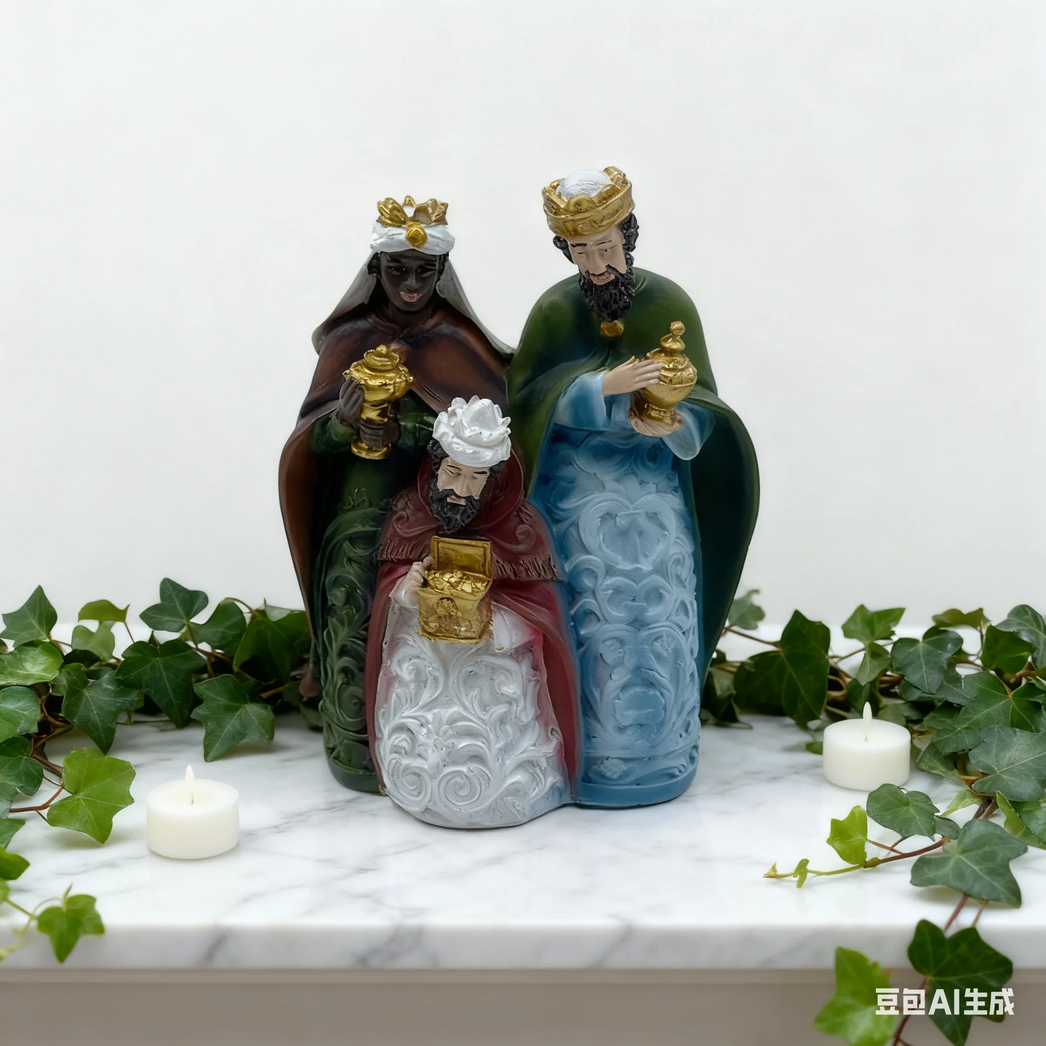 1PC Miniature Resin Nativity Figures Baby Jesus Resin Statues Decors three Wise Men Set Religious Home Decor