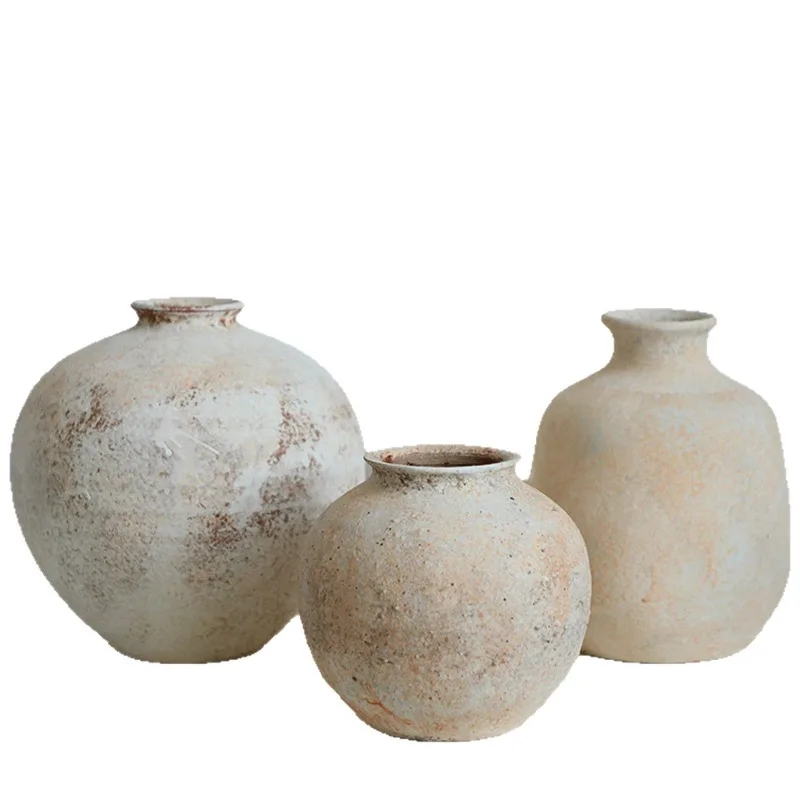 Wabi sandy coarse pottery pots, vases, flower arrangements