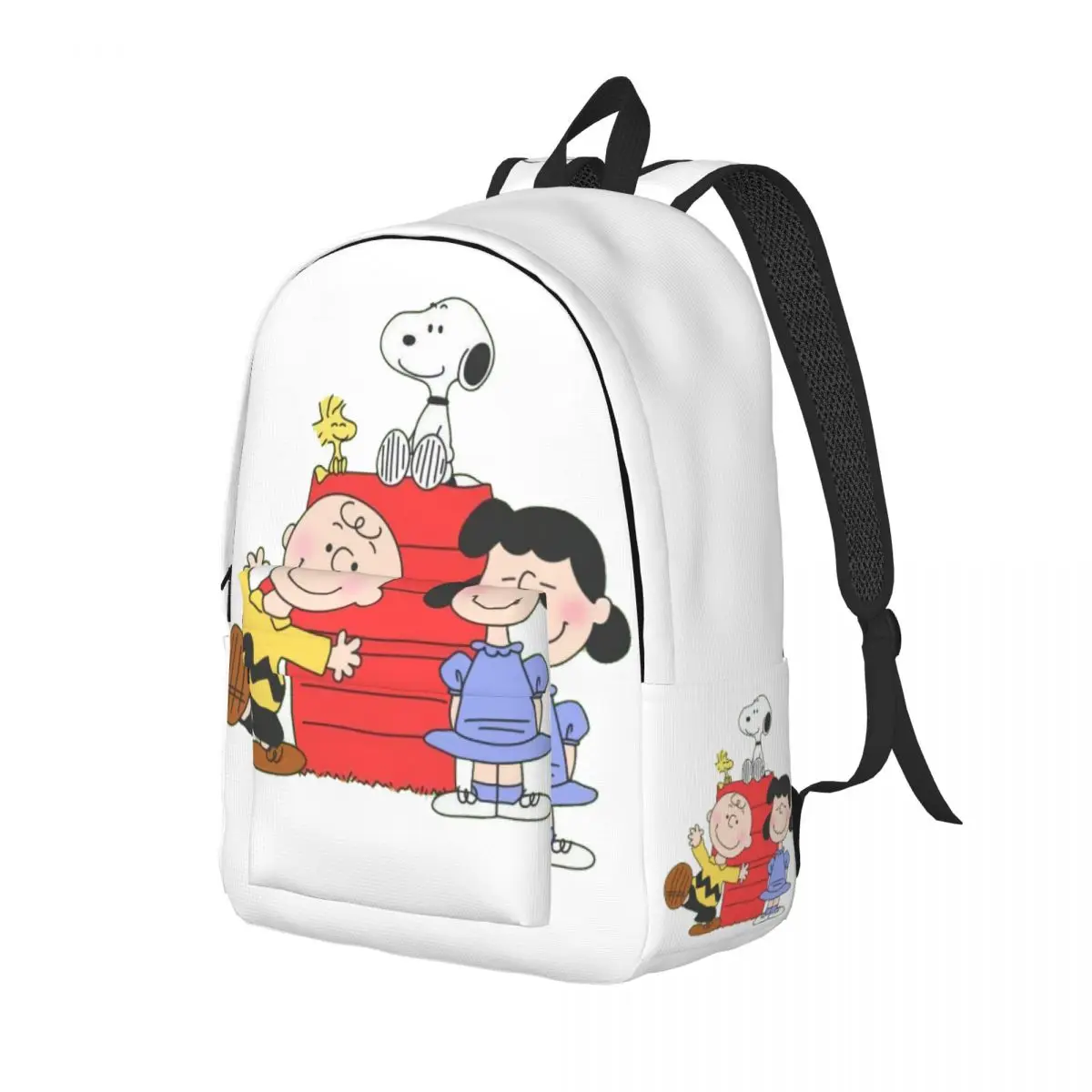 Custom Cute Snoopys Canvas Backpack Men Women Basic Bookbag for College School Cartoon Bags