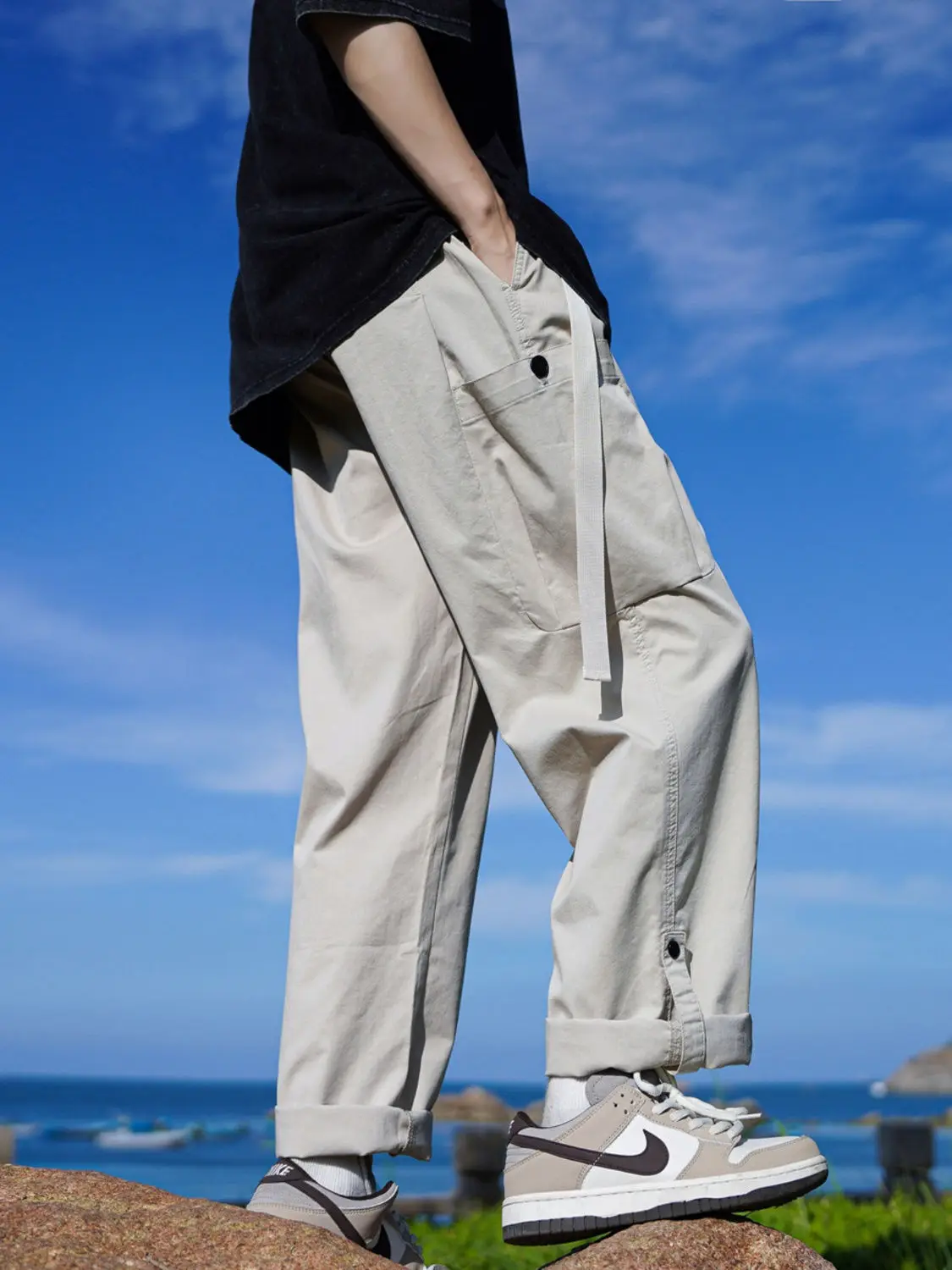 

American Streamer Workwear Men Autumn 2025 New Loose Straight Wide-leg Casual Pants
