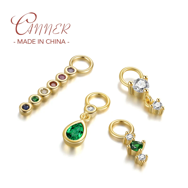 CANNER-pendientes colgantes con borla larga de circonita colorida para mujer, de Plata de Ley 925, accesorios de repuesto, joyería