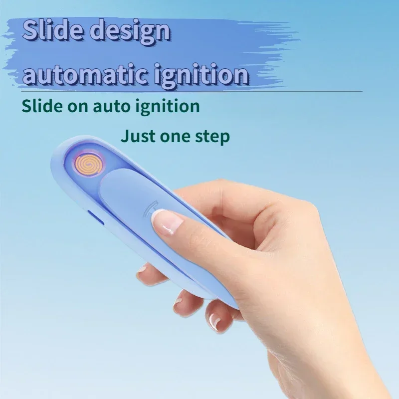 

2025 New Portable Rechargeable Lighter Windproof Sliding Cover Design Trendy Electronic Cigarette Lighters & Smoking Accessories
