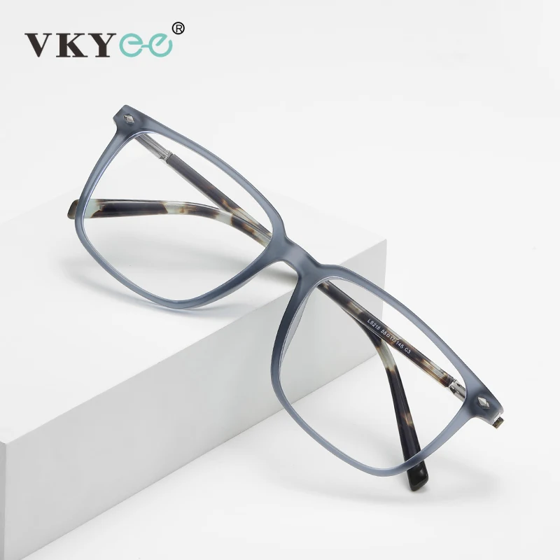 VKYEE Simple Classic Geometric Square Fashion Design Men's Anti-blue Light Reading Glasses Can Be Customized Prescription LS215