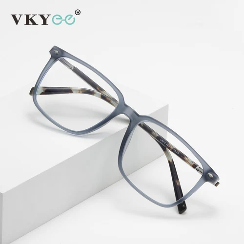 Imagen 1 del producto VKYEE, gafas de lectura con luz azul para hombre, diseño de moda cuadrado geométrico clásico Simple, se pueden personalizar con prescripción LS215