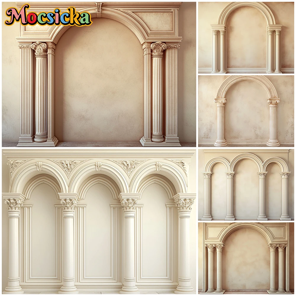

Mocsicka Photography Background Wallpaper Palace Column Home Beige Wall Decorations Wedding Maternity Photoshoot Backdrop Banner