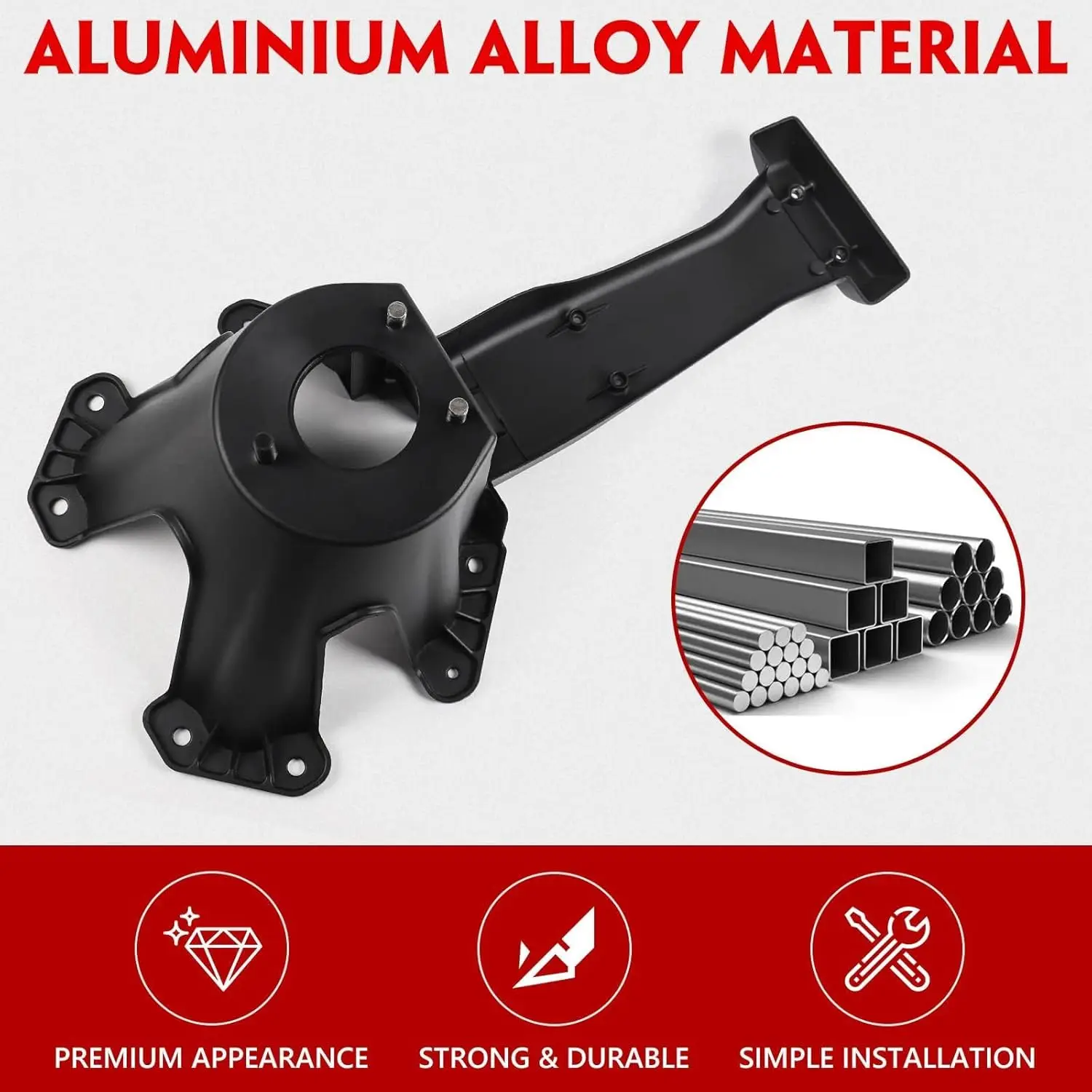 Aluminum Alloy Spare Tire Mounting Bracket with Brake Light for Jeep Wrangler JK 2007-2018, Easy Installation