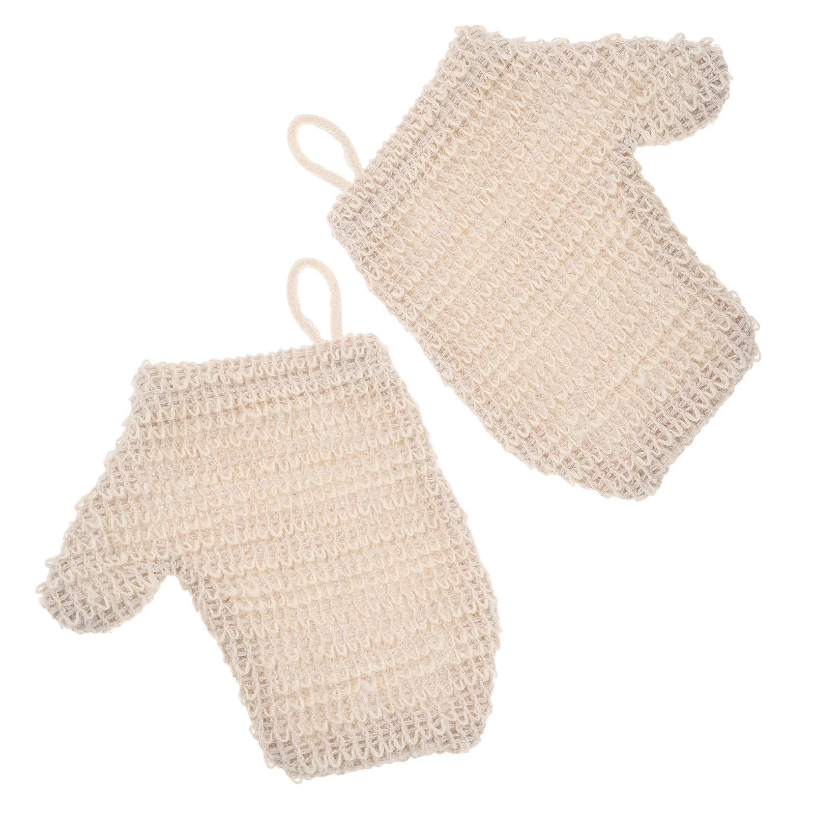 2 قطعة قفازات سنفرة الجسم القطن الكتان دش القفازات التقشير المزدوج الوجهين قفازات حمام لينة سبا الغسيل للرجال والنساء