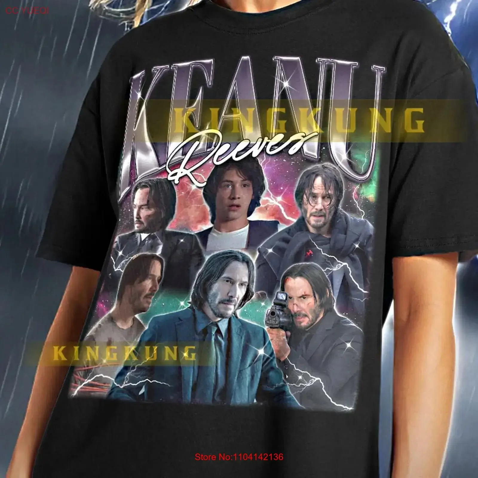 KEANU REEVES T Shirt Retro Bootleg Star SweaT saf vintage Washed Versatile Breathable Stylish streetwear Casual homme
