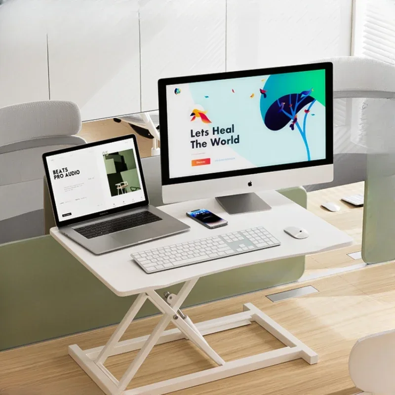 

Standing desk lifting workbench computer desk desktop notebook desktop elevation bracket Gu Nianzhi creates space.