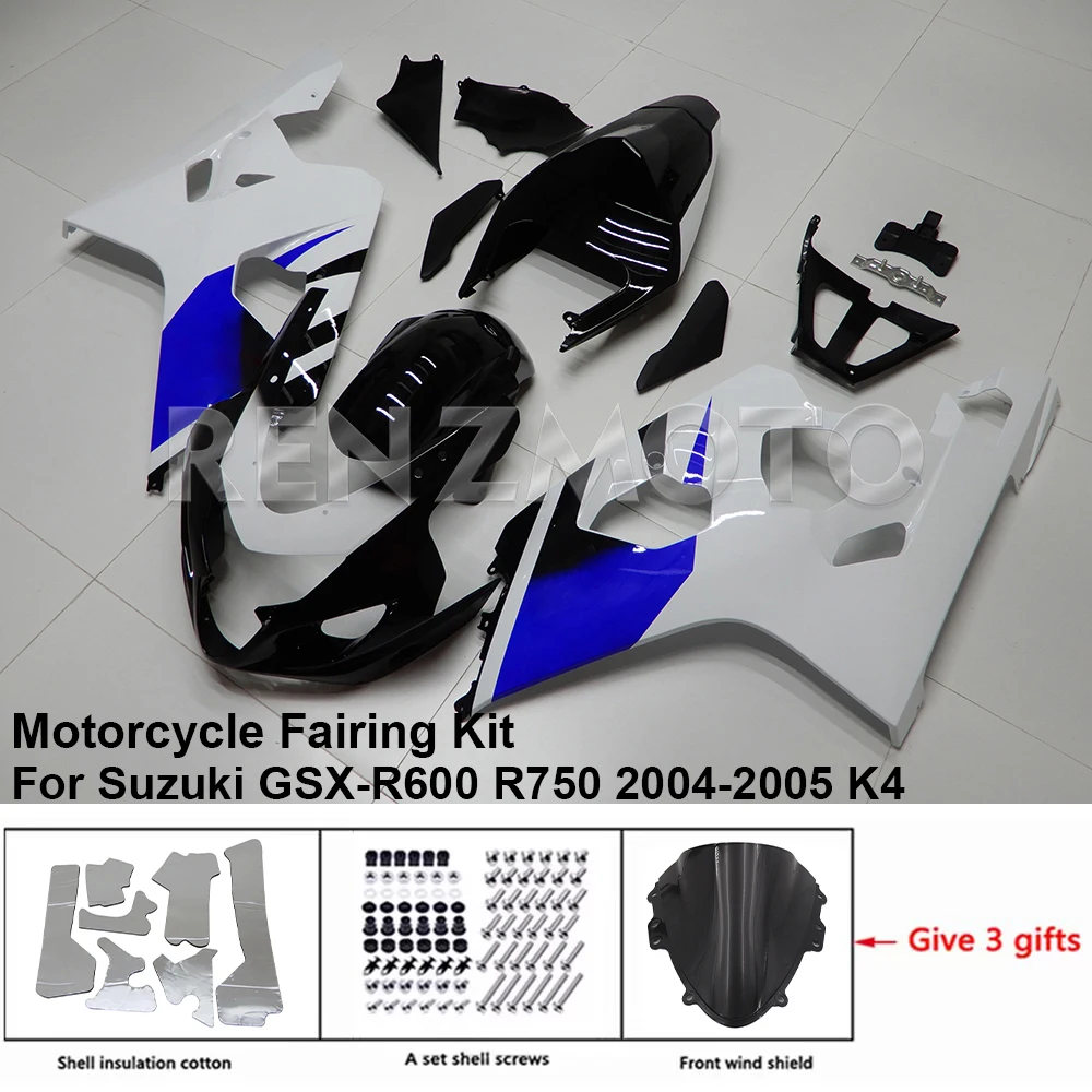 

Motorcycle Set Body Kit Fairing For Suzuki GSX-R600 R750 2004 2005 K4 K5 Plastic AInjection Bodywork S0604-127a