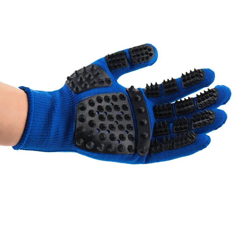 Pet Hair Grooming Gloves 1PC Cat & Dog Grooming Cleaning Bathing De-fluffing Anti-Scratch & Bite Five Fingers Pet Supplies