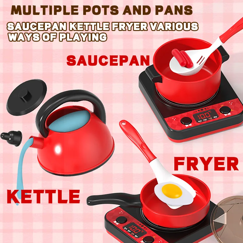 Kinderheim Küche Spielzeug Sicherheit Kinder Puzzle Simulation Set Induktionsherd Kochen Mädchen und Kinder Kochen Reis