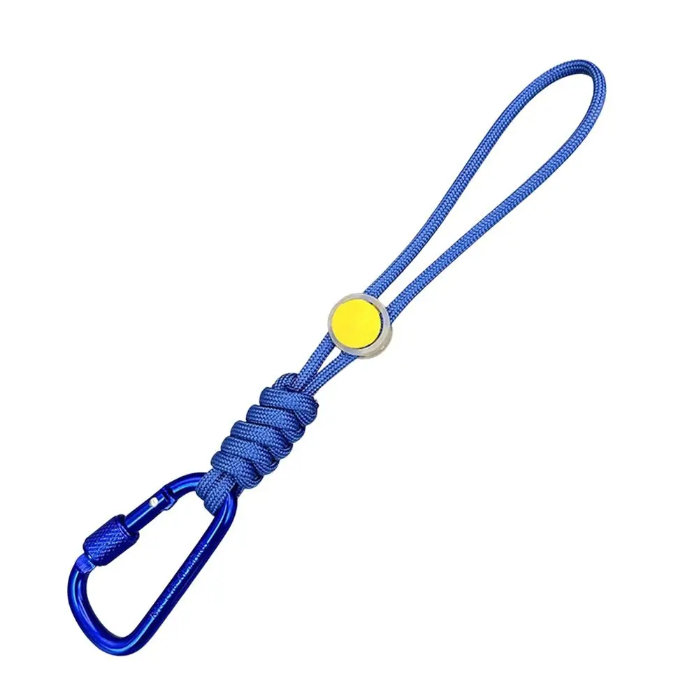 2pcs Portable D-Shaped Locking Water Bottle Clip Quick-Release with Anti-Loss Lanyard Outdoor Anti-Theft Rope Aluminum