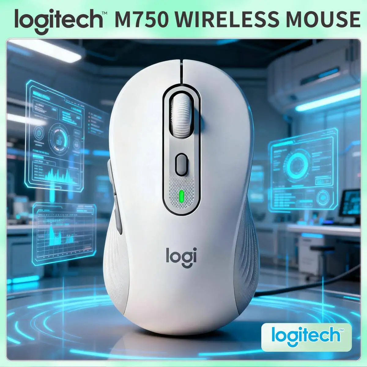 

LogitechM750Ergonomic Bluetooth Mouse Silent Operation for Multiple Devices and DPI Suitable for Windows Mac Desktop Office Home