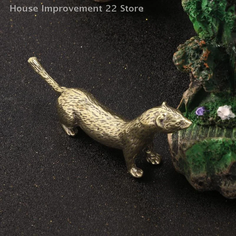 Otter Antique Bronze Statue Desk Decorations Solid Copper Figurines Ornaments Home Decor