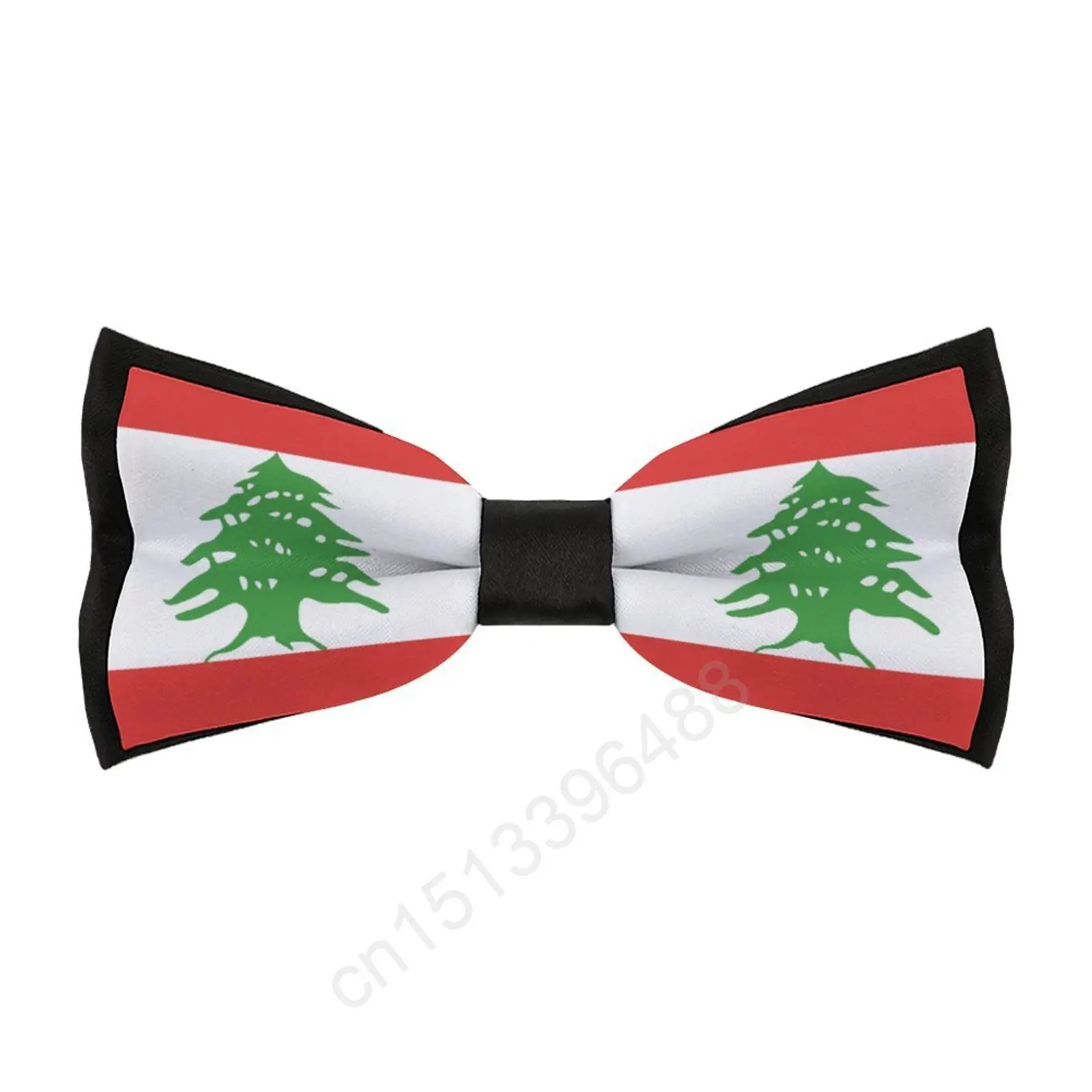 

2025 Polyester Lebanon Flag Bowtie for Men Fashion Casual Men's Bow Ties Cravat Neckwear For Wedding Party Suits Tie