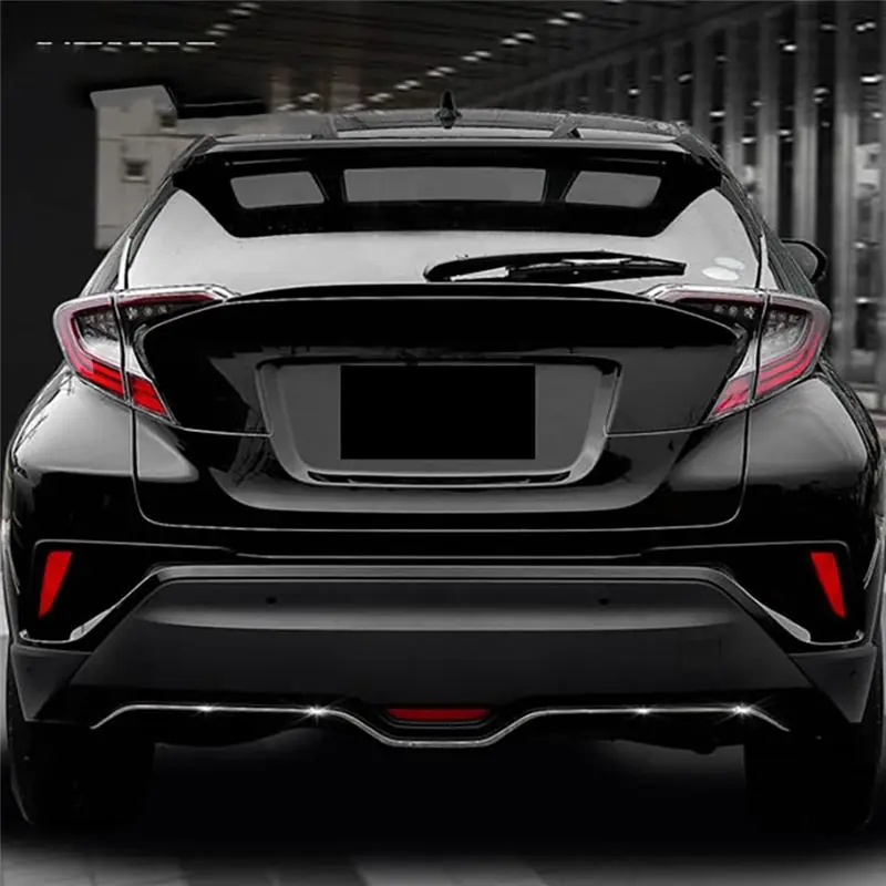 Authentic Car Styling 2PCS Red Plastic Rear Tail Brake Lamp Reflector Panel Cover Trim For Toyota C-HR CHR 2016-2020