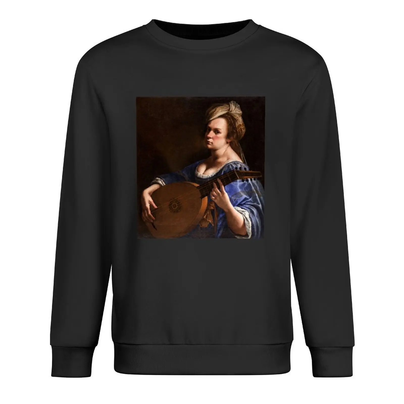 

Self-Portrait as A Lute Player by Artemisia Gentileschi Pullover tracksuit autumn jacket men autumn hooded sweatshirt for men