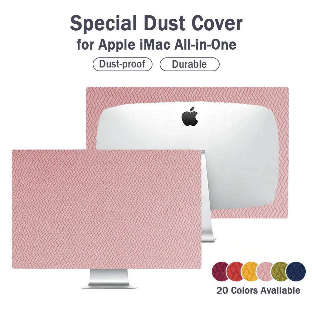 Jacquard Dustproof Cover for Apple IMac 21.5/24/27 Inch Computer Monitor Solid Color Computer Cover Cloth Protective Cover