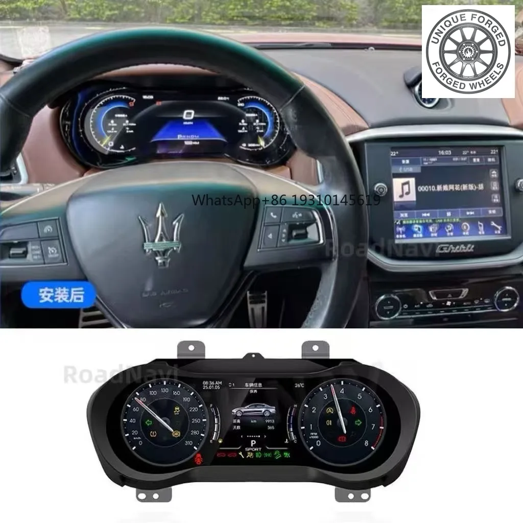 

26style BC RoadNavi 12.3 Inch LCD Digital Instrument Cluster for Maserati Ghibli 2013-2023 Auto Gauge Panel Plug-and-Play