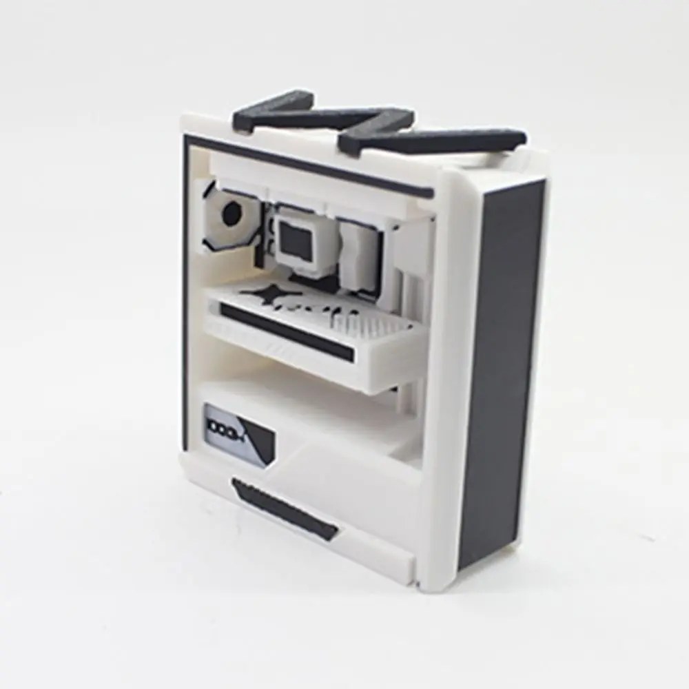 1/12 Dollhouse Esport Game Kit Black&white Scene Model Miniature Computer Deskt Computer Keyboard Screen Photo Props