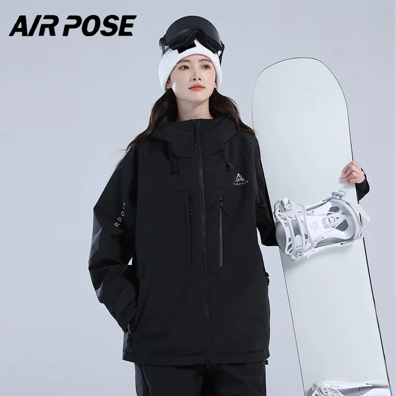 

New Hooded Windproof Women's Waterproof New Men's Single Board Outdoor Ski Clothing Winter Thermal Skiing Jacket Snowboard Coat