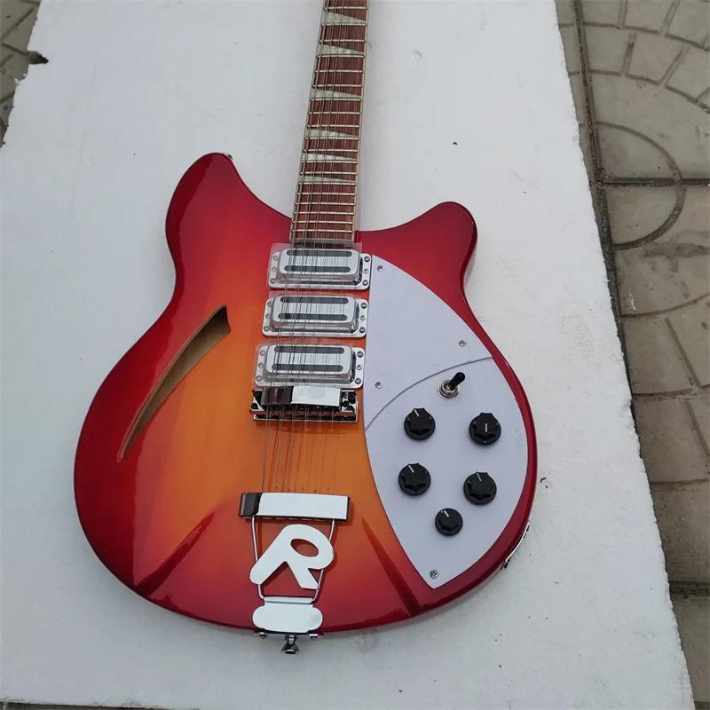 2026 NEW 12-String Shaped  Guitar Hollow Body with Three Pickup Sensors Unique Design Guitar