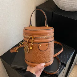 Borsa a secchiello rotonda borsa a tracolla Vintage con motivo a serpente per donna 2022 Mini borsa piccola borsa a tracolla alla moda Tote di lusso