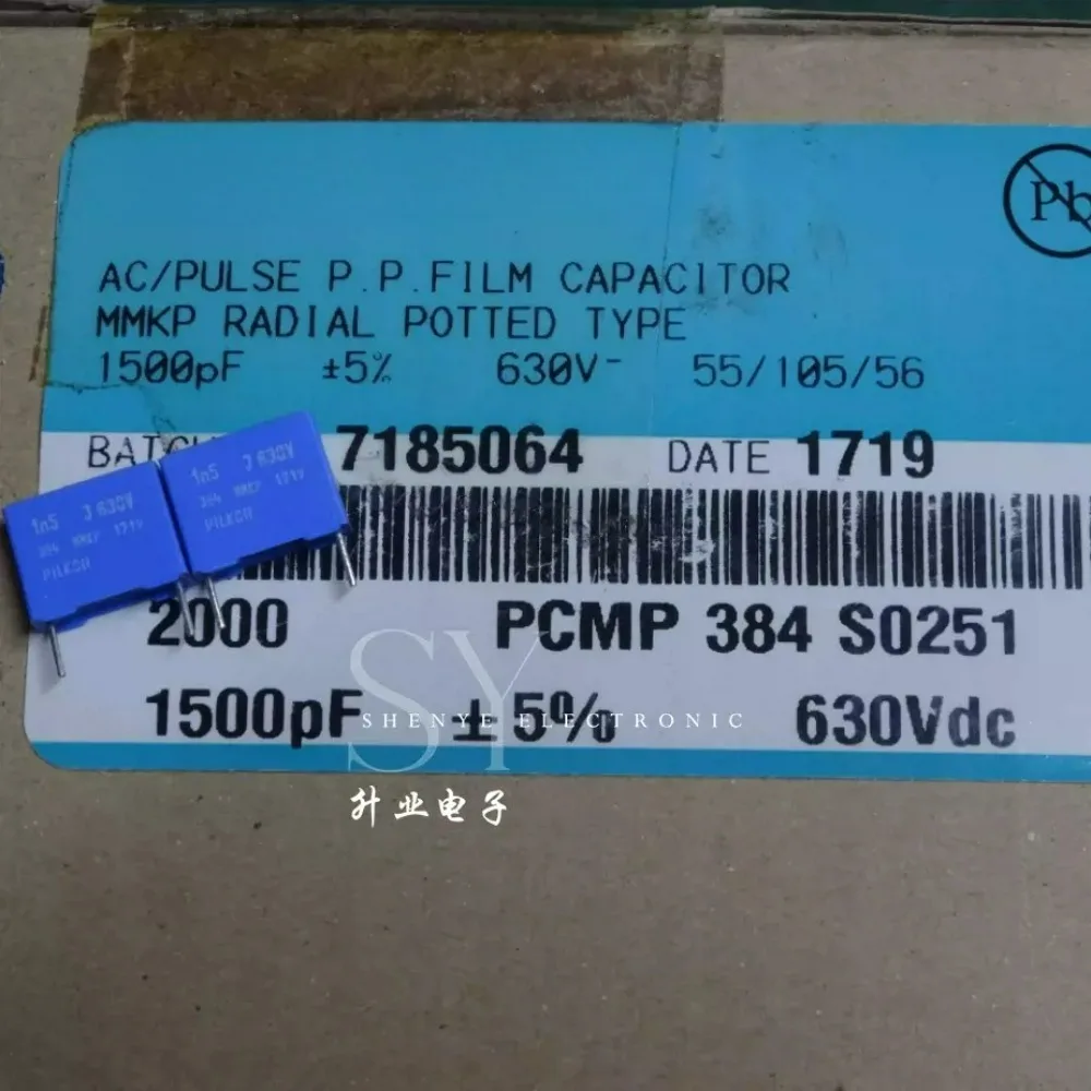 

10pcs/lot MKP384 0.0015uf 630v 1N5 1.5nf 1500pF 152 Brand New 10mm Film Capacitor PCMP384S0251