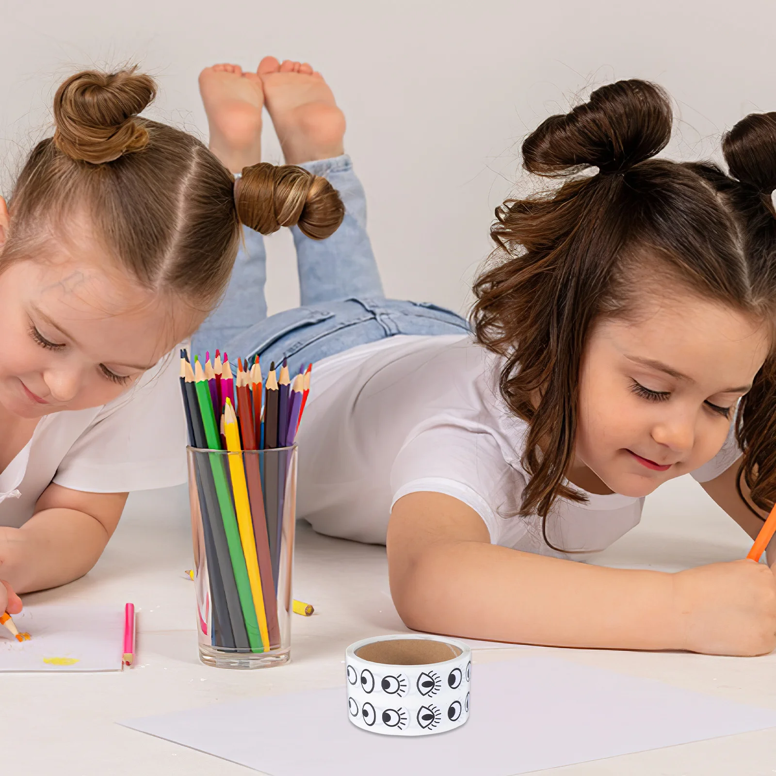 

500Pairs Cartoon Eye Stickers Kids Self-Adhesive Googly Eyes for Crafts DIY Decoration Funny Eyeball Sticker Roll Creative Kids