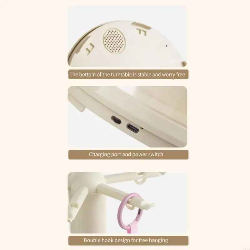 X4YA Dustproof Clear Spinning Display Case Rotating Display Case For Doll Collection Home Decoration Plastic Storage Solution