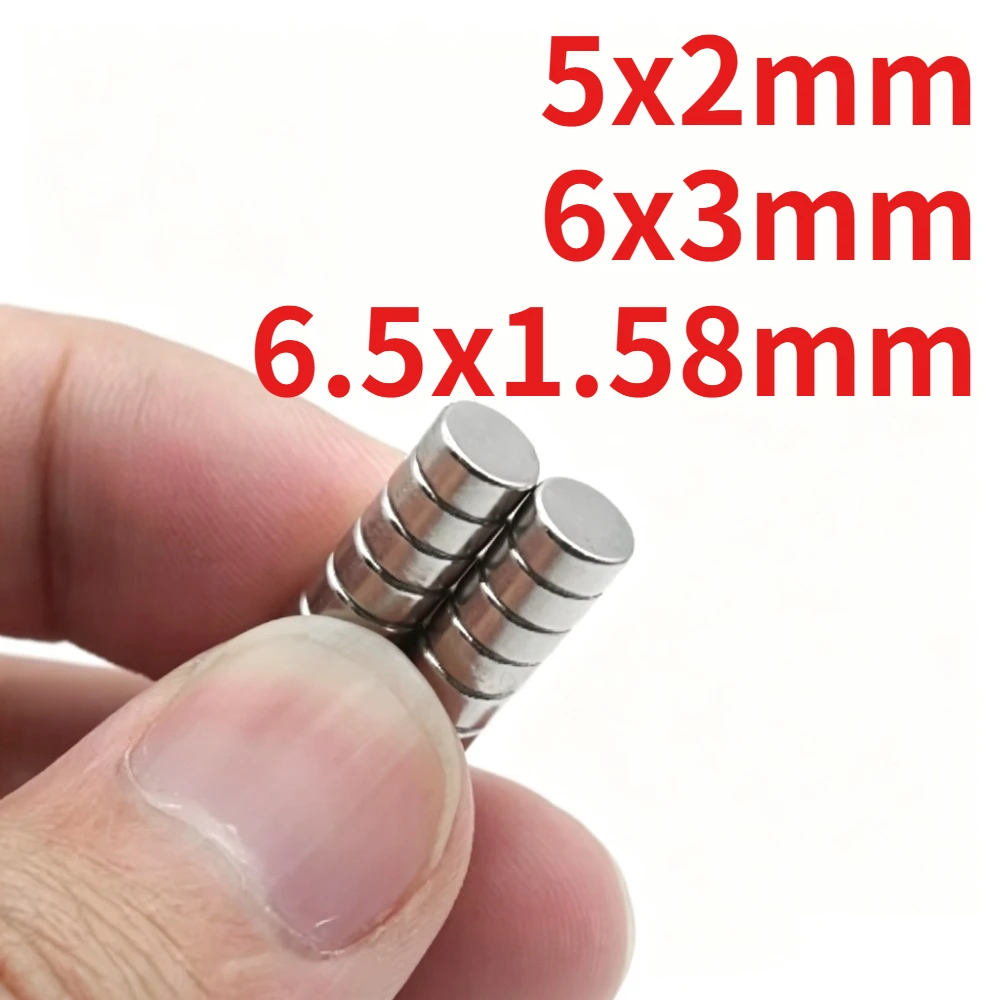 Ímãs Redondos em Tamanhos 5x2/6x3/6.5x1.58mm, Ideais para Fixação em Geladeiras, Armazenamento em Cozinhas e Oficinas, Fixação Diária no Escritório