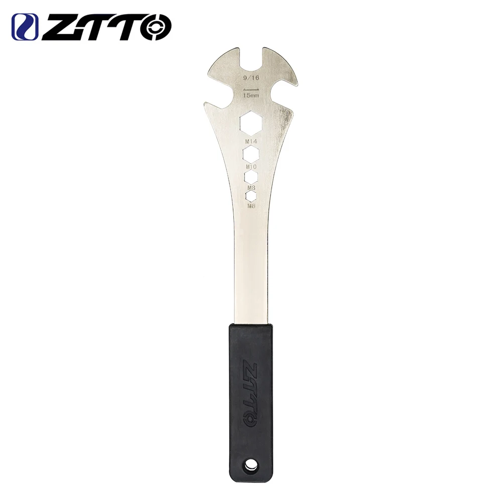 

ZTTO Bicycle Pedal Wrench Steel Open End Spanner Hex Socket 15mm 14.2mm 9/16 14mm 10mm 8mm 6mm Tool for Bike Maintenance
