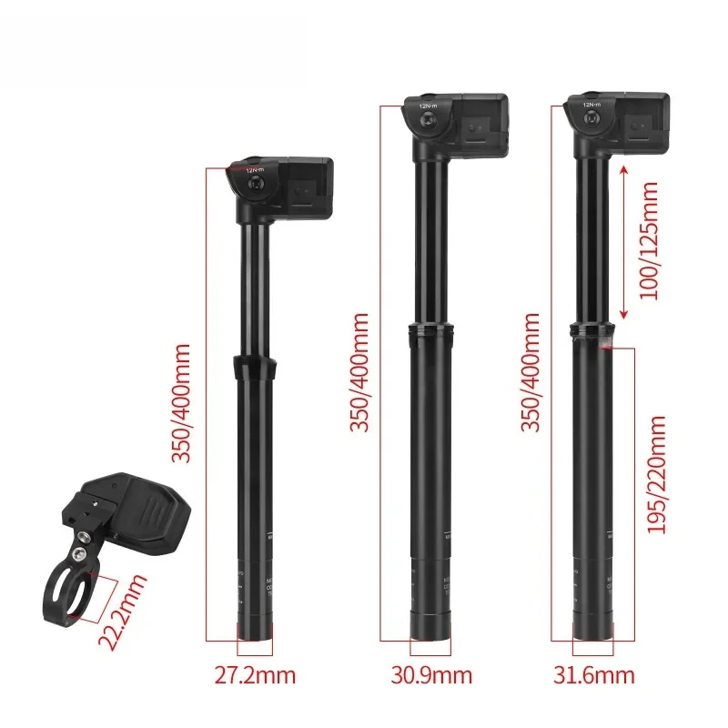 OBMWireless Electronically Controlled Lift Seatpost One-button Lift for 27.2/30 9/31.6 mm Bicycles