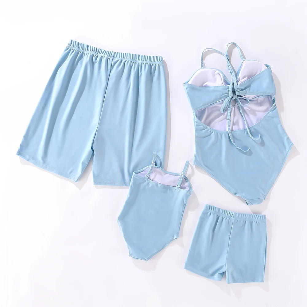 Mother and daughter one-piece family pack suits mother son beach shorts family pack