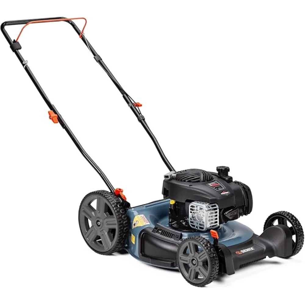 21-Inch Gas Push Lawn Mower with 125 Cc 4-Cycle Briggs Mulching & Side Discharge 6-Position Dual Lever Height Adjustment