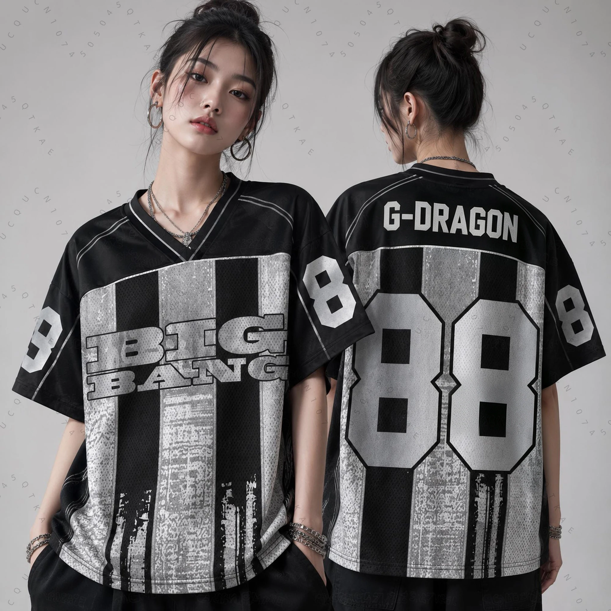 Bigbang 20th WORLD TOUR World Tour Side Short Sleeve T-shirt Printed Loose Y2K Streetwear Couple Motorcycle  T-shirt Fan Gifts ﻿
