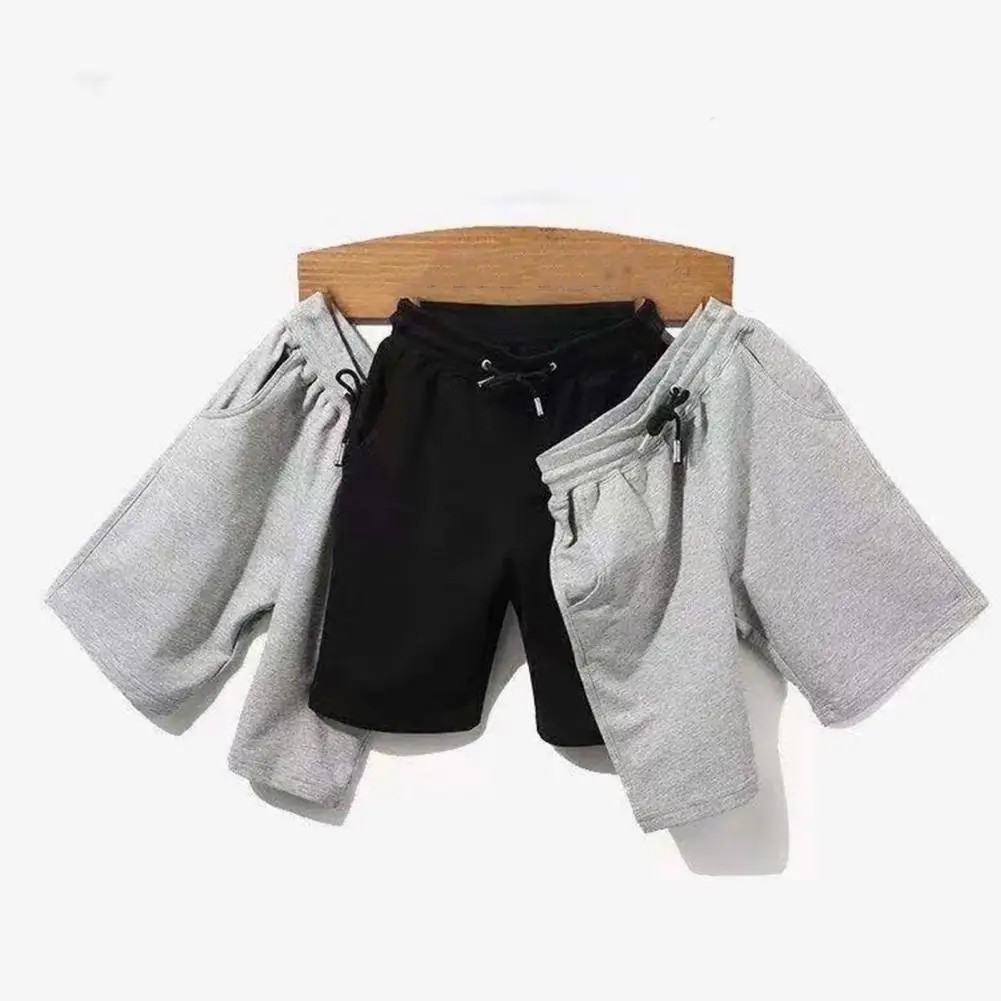 Men Pocket Design Shorts Stylish Men's Summer Shorts with Elastic Waistband Side Pockets Quick-drying Fabric for Beach Fitness