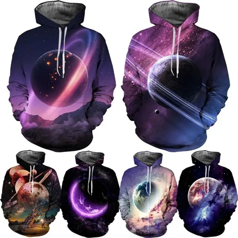 

Cool Galaxy Space Planet 3D Graphic Hoodies Women Men Clothing Casual Sweatshirt Pullovers Boys Girls Fashion Galaxy Sweatshirt
