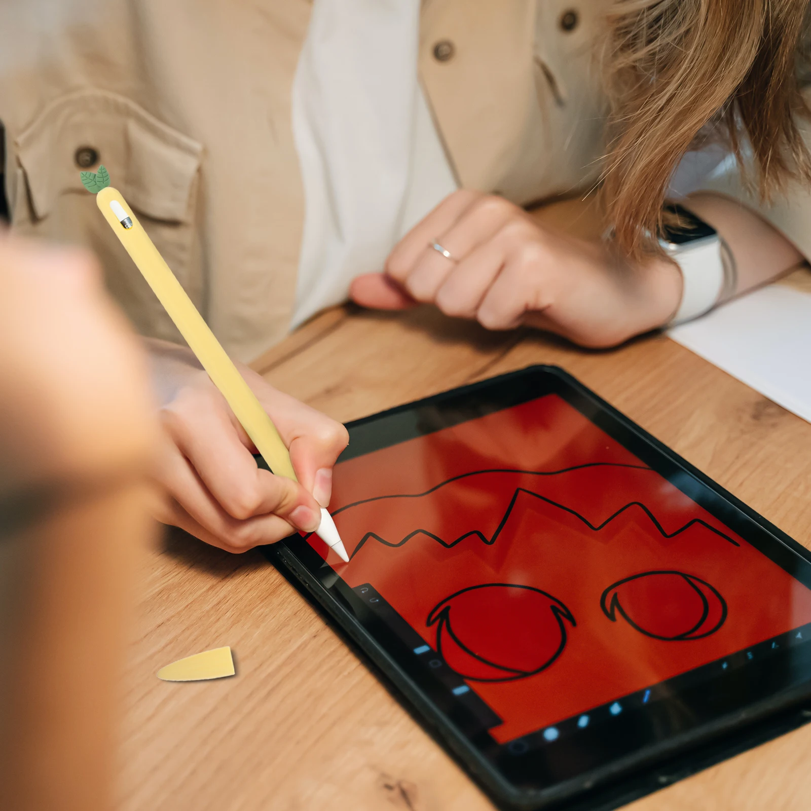 

Stylus Pen Cover Carrot Silicone Sleeve Stylish Cartoon Design Antiroll Stylus Cover Silicone Style Pen Sleeve