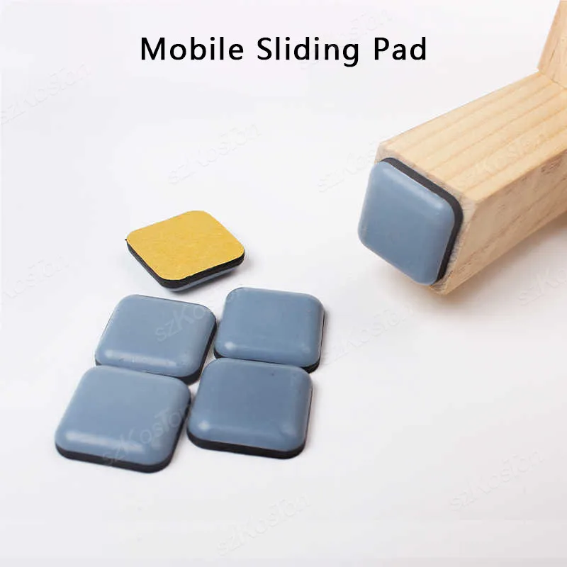 20Pcs Furniture Leg Sliders Pads Self-Adhesive Furniture Square Moving Gliders Mover Floor Protector for Tables Sofas Recliners