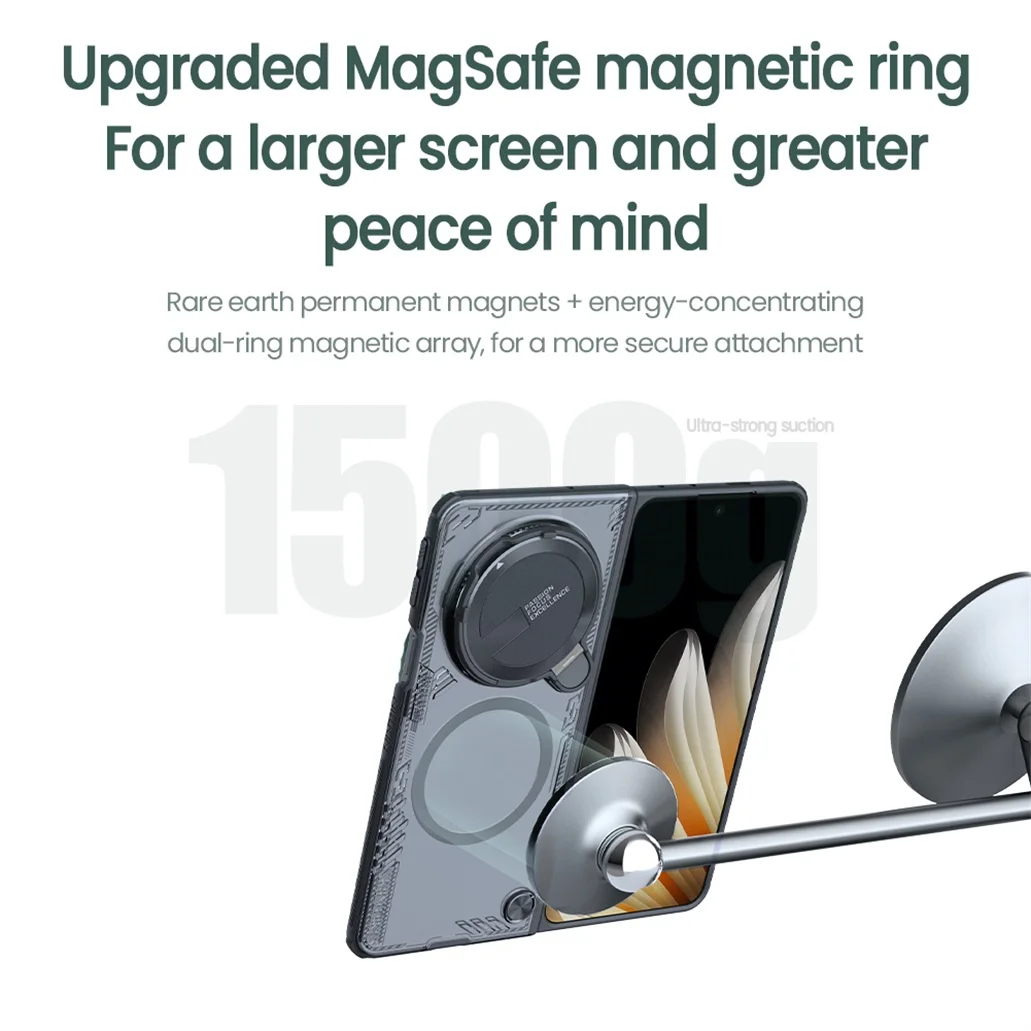 For OPPO Find N5 MagSafe Transparent Case NILLKIN Iceblade Fold Camera Protective Magnetic Cover For Find N5 With Metal Stand - view 3